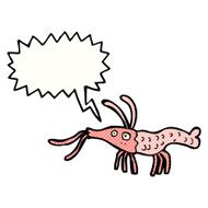 cartoon shrimp with speech bubble N42