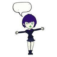 cartoon vampire girl with speech bubble N270