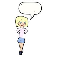 cartoon happy woman with speech bubble N302