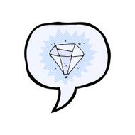 cartoon diamond with speech bubble N4