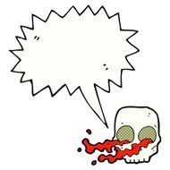 cartoon gross skull with speech bubble N7