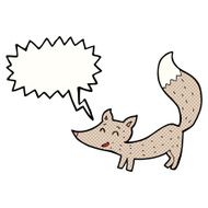 cartoon little wolf with speech bubble N42