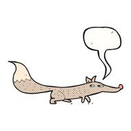 cartoon little wolf with speech bubble N43