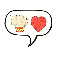 cartoon cupcake with speech bubble N8