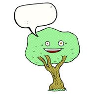 cartoon tree with speech bubble N4