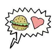 cartoon hamburger with speech bubble N2