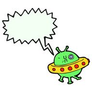 cartoon UFO with speech bubble N4