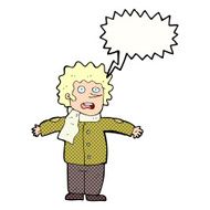 cartoon surprised man with speech bubble N161