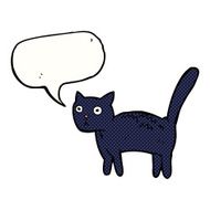 cartoon frightened cat with speech bubble N31