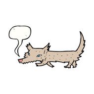 cartoon little wolf with speech bubble N44