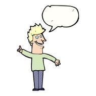 cartoon happy man with speech bubble N544