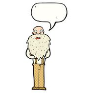 cartoon bearded old man with speech bubble N47