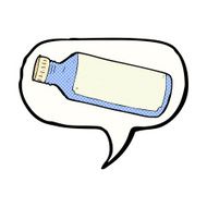 cartoon water bottle with speech bubble N8