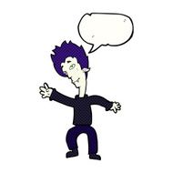 cartoon halloween vampire with speech bubble N23