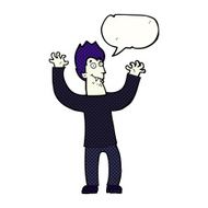 cartoon halloween vampire with speech bubble N24