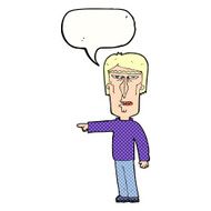 cartoon pointing man with speech bubble N100