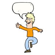 cartoon happy man with speech bubble N545