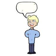 cartoon happy man with speech bubble N547