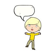 Cartoon happy boy with speech bubble N283