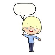 Cartoon happy boy with speech bubble N284
