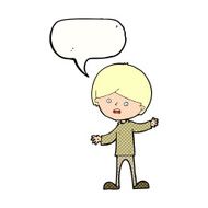 cartoon unhappy boy with speech bubble N71