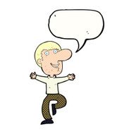 cartoon happy man with speech bubble N548