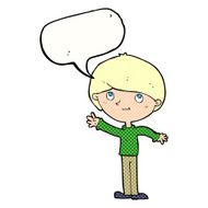 Cartoon happy boy with speech bubble N285