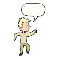 cartoon man pointing with speech bubble N234
