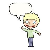 Cartoon happy boy with speech bubble N286