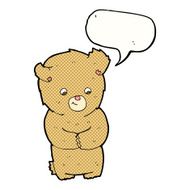 cartoon teddy bear with speech bubble N206