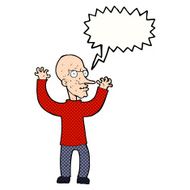 cartoon mean man with speech bubble N23