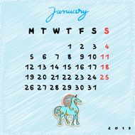 Horses January calendar 2015 N2