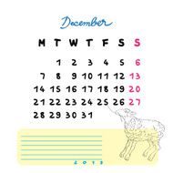 December sheep calendar 2015 N2