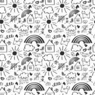 Children drawing seamless pattern N5