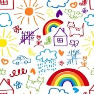 Children drawing seamless pattern N7