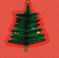Christmas Tree Over Red