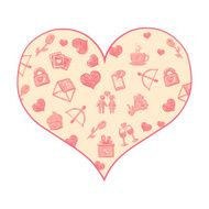 Vector Cartoon Beige Heart
