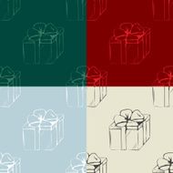 Set of gift boxes seamless patterns
