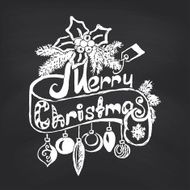 Merry Christmas on blackboard background