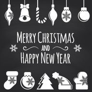 Merry Christmas on blackboard background N2