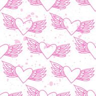 Pink seamless pattern with hearts on a backround N3