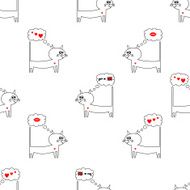 Seamless pattern with Cat in Love