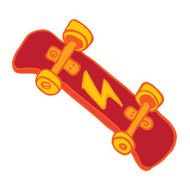 red skateboard
