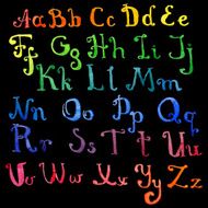 hand darwn watercolor alphabet