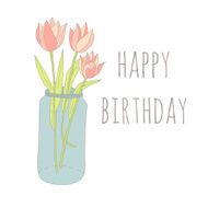 Happy birthday card with tulips