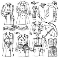Outline Sketchy clothing Females outerwear accessories set