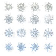 Watercolor snowflakes VECTOR star symbol graphic crystal decoration N2