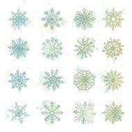 Watercolor snowflakes VECTOR star symbol graphic crystal decoration N3