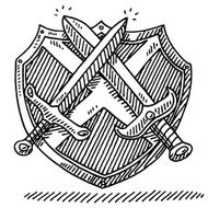 Coat Of Arms Shield Sword Drawing