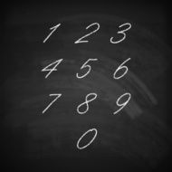 vector set of chalk sketched characters on blackboard background